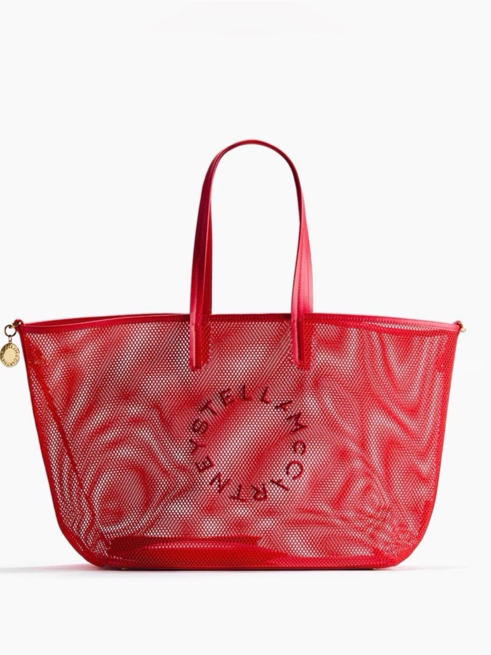H&M Stella McCartney Red Perforated Mesh Tote with Logo - Picture 1 of 4
